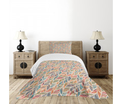 Abstract Feather Wave Bedspread Set