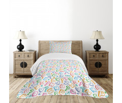 Colored Letters Bedspread Set