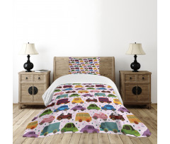 Cartoon Vehicle Design Bedspread Set