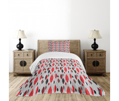 Abstract Oval Leaf Bedspread Set