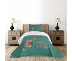 Cartoon Cat Sings Bedspread Set