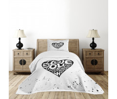Grunge Art Heart Bedspread Set