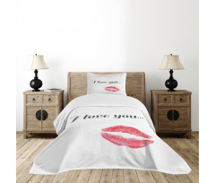 Red Kiss Lipstick Bedspread Set