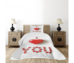 3D Heart Letters Bedspread Set