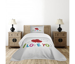 Letters Clouds Heart Bedspread Set