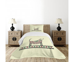 Dog Sketch Bedspread Set