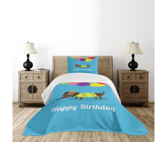 Dog and Balloons Bedspread Set