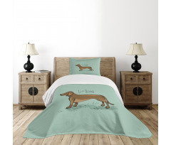 Detailed Puppy Design Bedspread Set