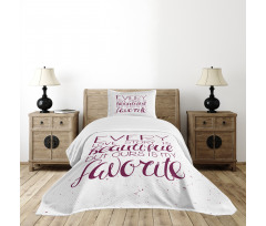 Romance Words Our Story Bedspread Set