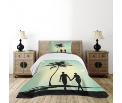 Married Couple Walking Bedspread Set