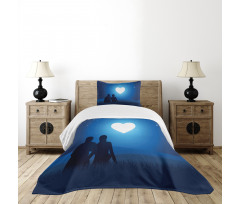 Couple Silhouette Bedspread Set