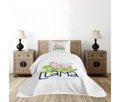 Pink Animal Cartoon Bedspread Set