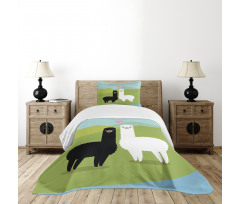 Animals in Love on Hill Bedspread Set