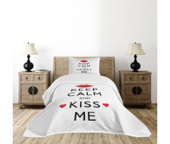 Kiss Me Red Hearts Bedspread Set