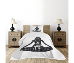 Do Yoga Words Girl Bedspread Set