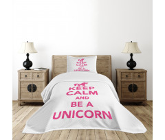 Be a Unicorn Text Bedspread Set