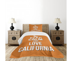 Love California Map Bedspread Set