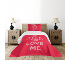 Love Me Romantic Text Bedspread Set