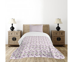 Retro Violets Buds Bedspread Set