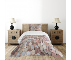 Euros and Cent Coins Bedspread Set