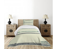 Dollar Bill Frame Pattern Bedspread Set