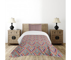 Colorful Rhombus Motif Bedspread Set