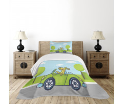 Puppy on the Road Bedspread Set