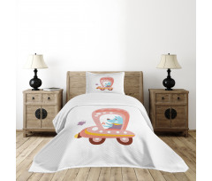 Cartoon Car Puppy Bedspread Set