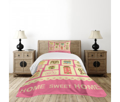 Retro Style Set Bedspread Set