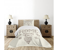 Flowers Heart Bedspread Set