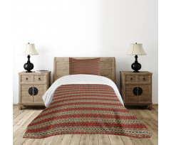 Geometric Aztec Borders Bedspread Set