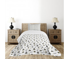 Abstract Curved Stripes Bedspread Set