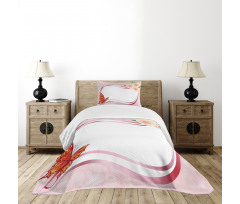 Abstract Floral Pink Bedspread Set