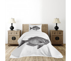 Rock Bass Black and White Bedspread Set