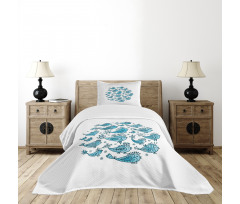 School of Fish Sketch Art Bedspread Set