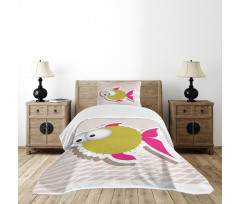 Comical Blowfish Huge Eyes Bedspread Set