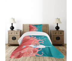 Arctic Whale and Bird Bedspread Set