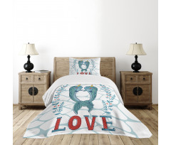 Whales in Love Design Bedspread Set