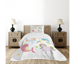 Colorful Rainbow Animal Bedspread Set