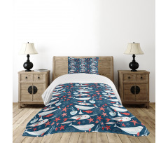 School of Fish Narwhal Bedspread Set