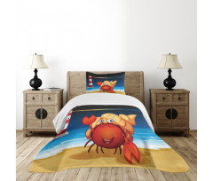 Marine Life Lighthouse Bedspread Set