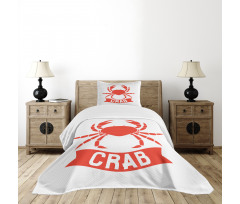 Shellfish Animal in Red Bedspread Set