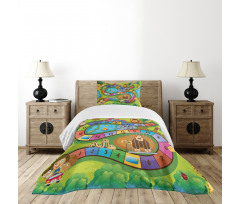 Day in Zoo Bedspread Set