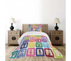 English Alphabet Bedspread Set