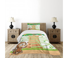Curious Monkey Bedspread Set