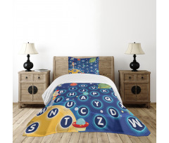 Space Letters Bedspread Set