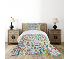 Pop Art Cartoon Bedspread Set