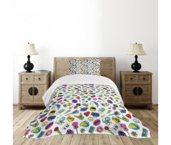 Colorful Music Themed Bedspread Set