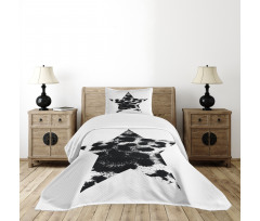 Star Shape Grunge Bedspread Set
