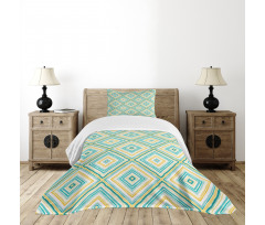 Rhombus in Spring Colors Bedspread Set